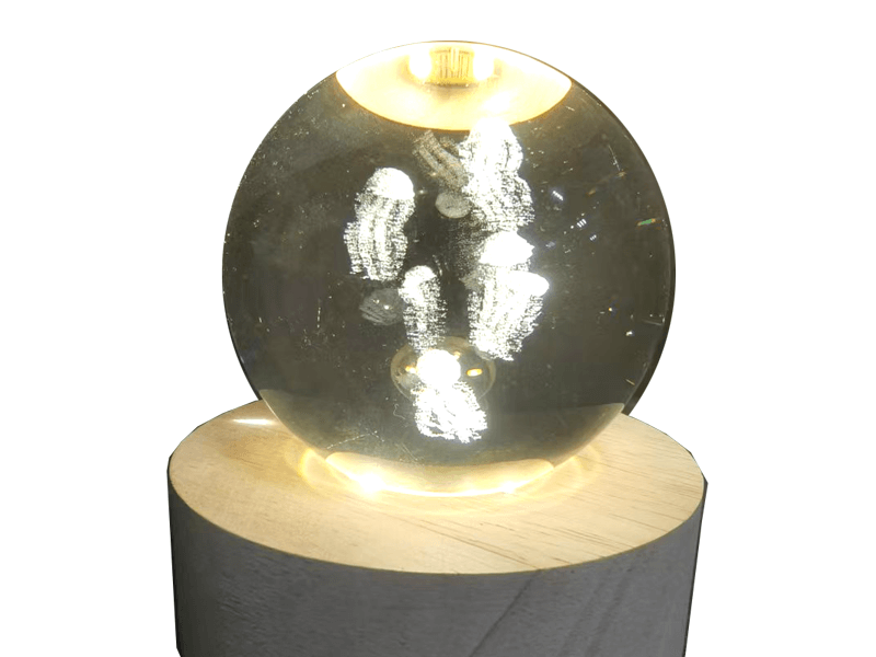 Kristallen bol met kwallen 60mm