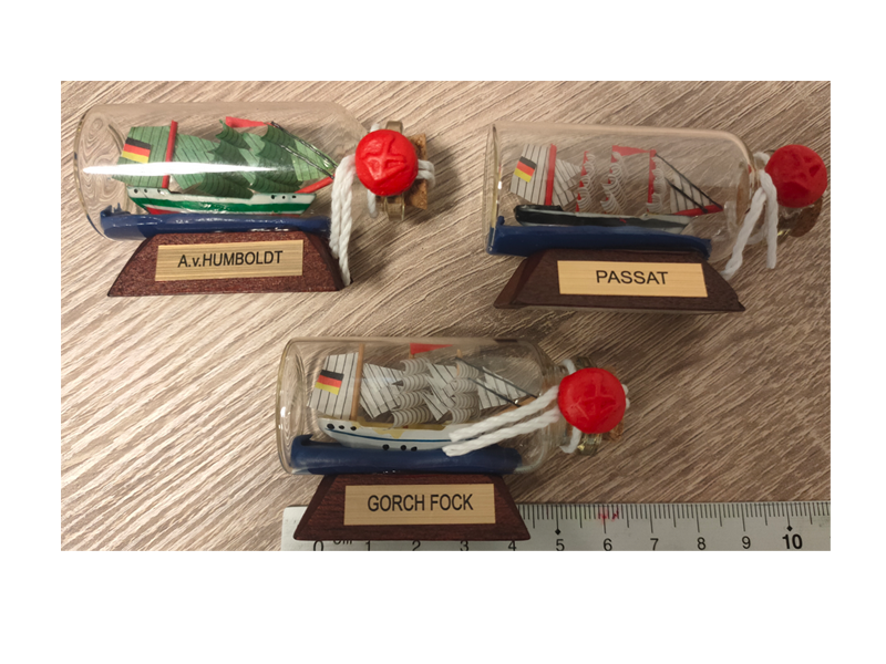 Boot in fles 6,5cm - 3 modellen