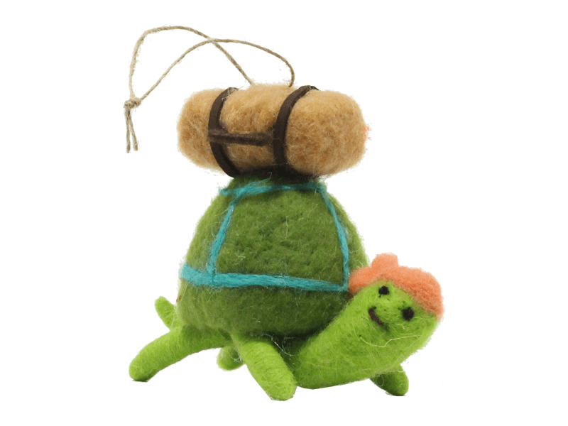 Vilten hanger schildpad met koffer