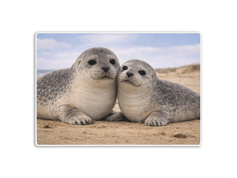 Koelkastmagneet zeehond 85x55mm