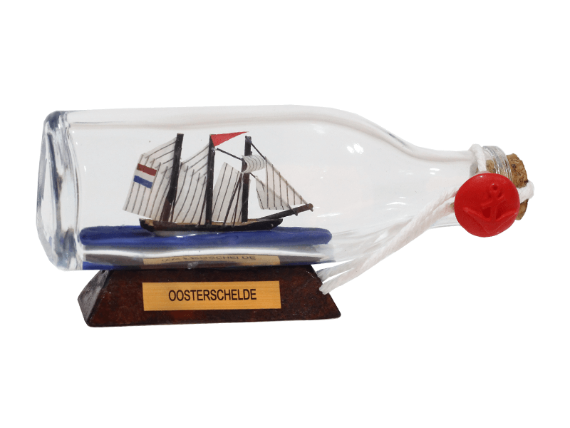  Boot in fles Oosterschelde 12cm