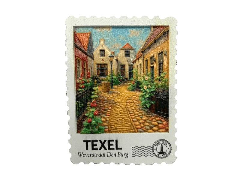 Magneet postzegel 3D TEXEL Straatje