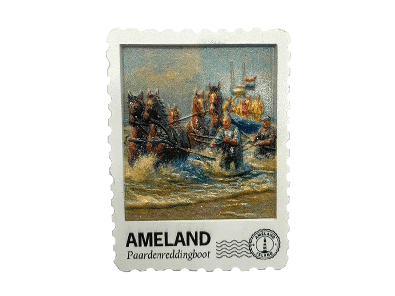 Magneet postzegel 3D  AMELAND Paard