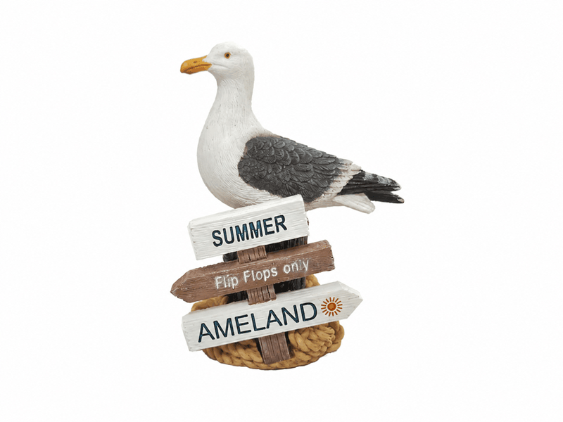 Meeuw op paal AMELAND 10cm