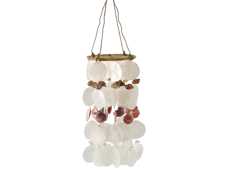 Bamboe Capiz schelpenhanger rond Bamboe Capiz schelpenhanger rond