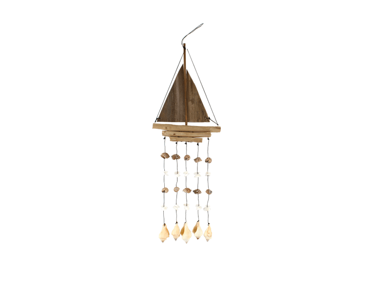 Hanger bootje met schelpen klein Hanger bootje met schelpen klein
