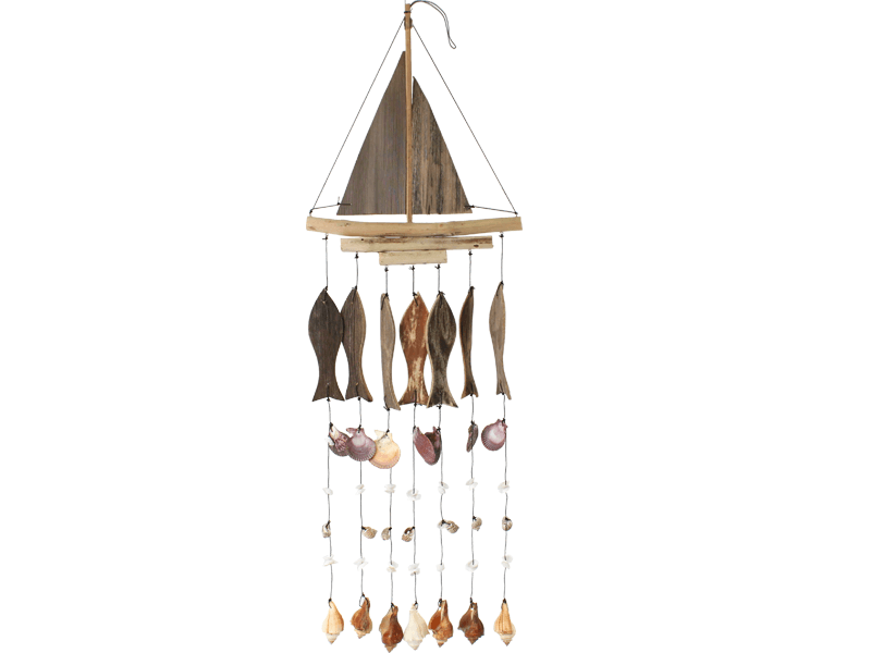 Hanger bootje met schelpen groot Hanger bootje met schelpen groot