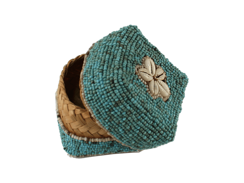 Kralendoosje schelpen turquoise 9cm Kralendoosje schelpen turquoise 9cm
