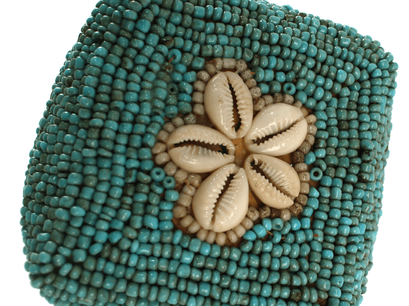 Kralendoosje schelpen turquoise 9cm Kralendoosje schelpen turquoise 9cm