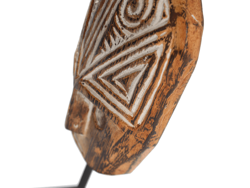 Masker hout op staander ovaal 21cm Masker hout op staander ovaal 21cm