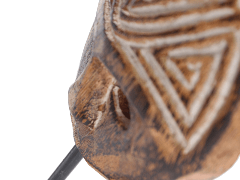 Masker hout op staander rond 19cm Masker hout op staander rond 19cm