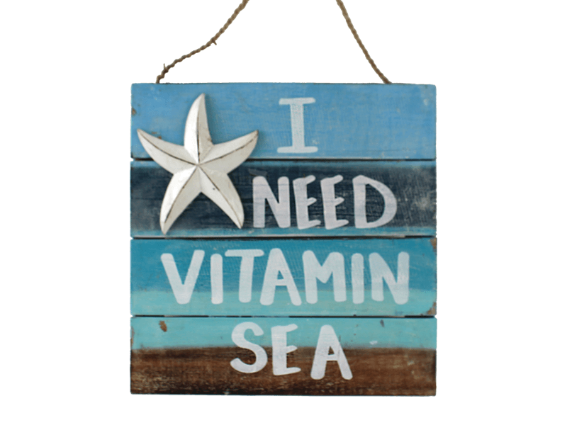 Tekstbord I need Vitamin Sea 30cm Tekstbord I need Vitamin Sea 30cm