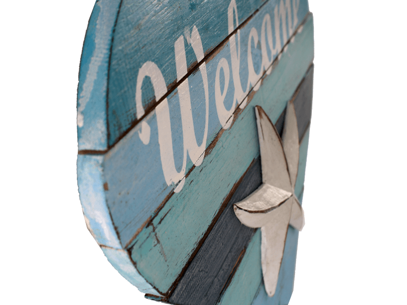 Tekstbord Hart welcome zeester 30cm Tekstbord Hart welcome zeester 30cm