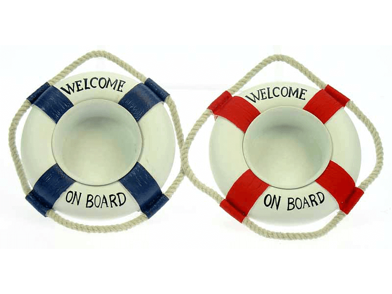 Teelichthalter R-ring, rot/weiss, blau/weiss Teelichthalter R-ring, rot/weiss, blau/weiss