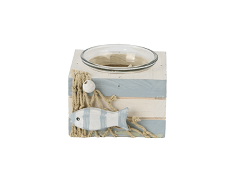 Teelichthalter mit glaseins, 8x8x6cm Teelichthalter mit glaseins, 8x8x6cm