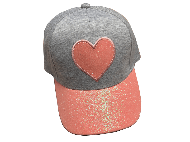 Cap Kids Heart Glitter