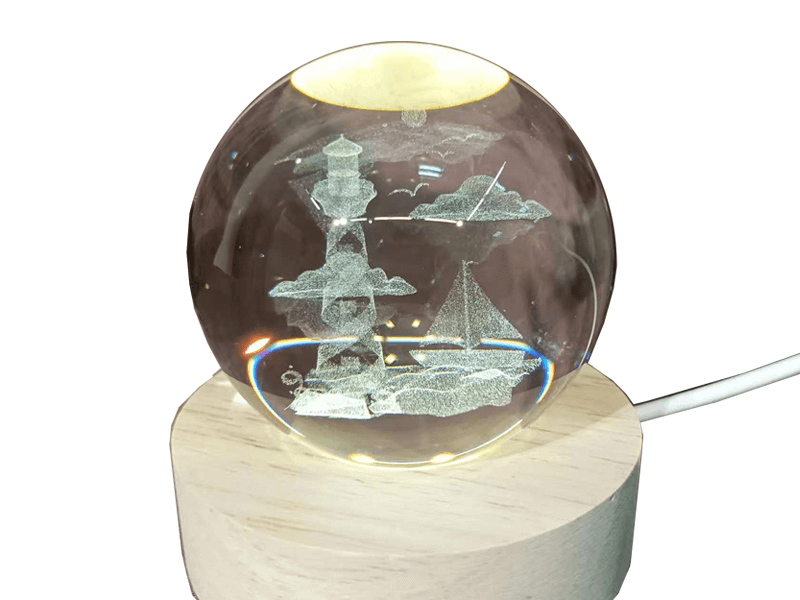Kristallen bol vuurtoren, boot 60mm