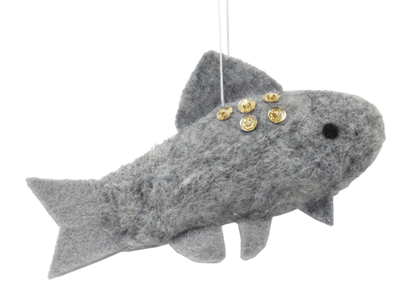 Vilten hanger haai grijs