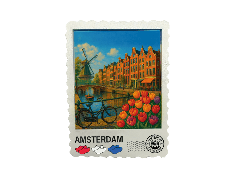 Magneet postzegel 3D AMSTERDAM