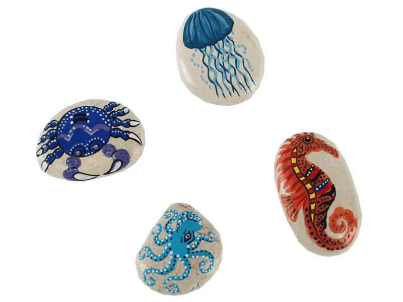 Magneet steen zeedieren 4ass. Magneet steen zeedieren 4ass.