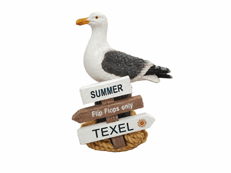 Meeuw op paal TEXEL 10cm