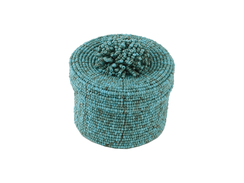 Kralendoosje turquoise rond 9cm Kralendoosje turquoise rond 9cm