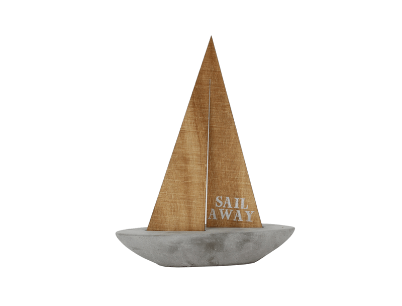 Sailing boat concrete middle Sailing boat concrete middle