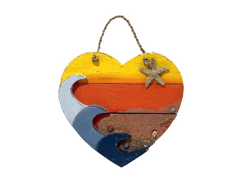 Hart regenboog 20cm zand zeester Hart regenboog 20cm zand zeester