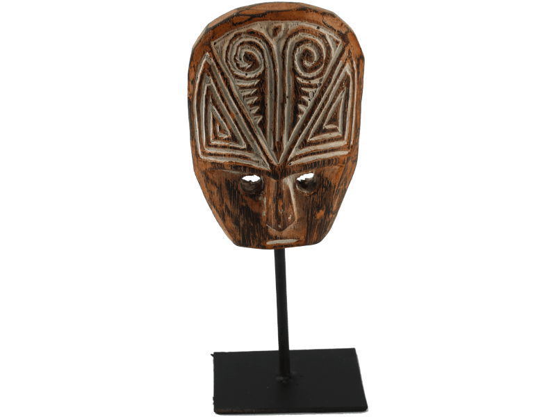 Masker hout op staander ovaal 21cm Masker hout op staander ovaal 21cm