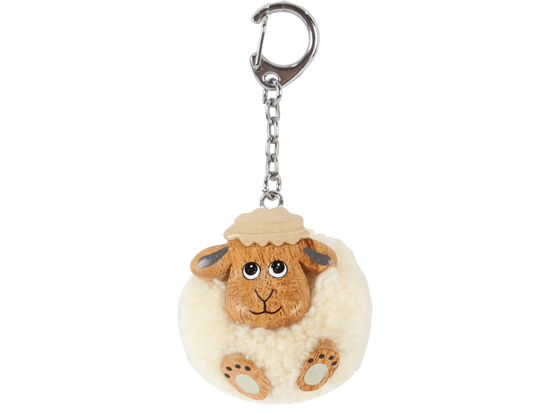 Pom pom sleutelhanger schaap blank Pom pom sleutelhanger schaap blank