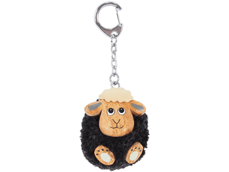 Pom pom sleutelhanger schaap zwart Pom pom sleutelhanger schaap zwart