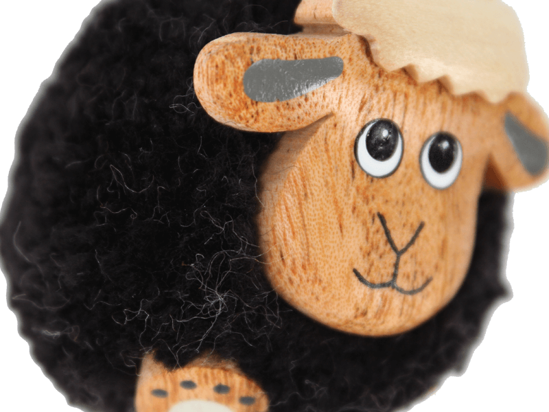 Pom pom sleutelhanger schaap zwart Pom pom sleutelhanger schaap zwart