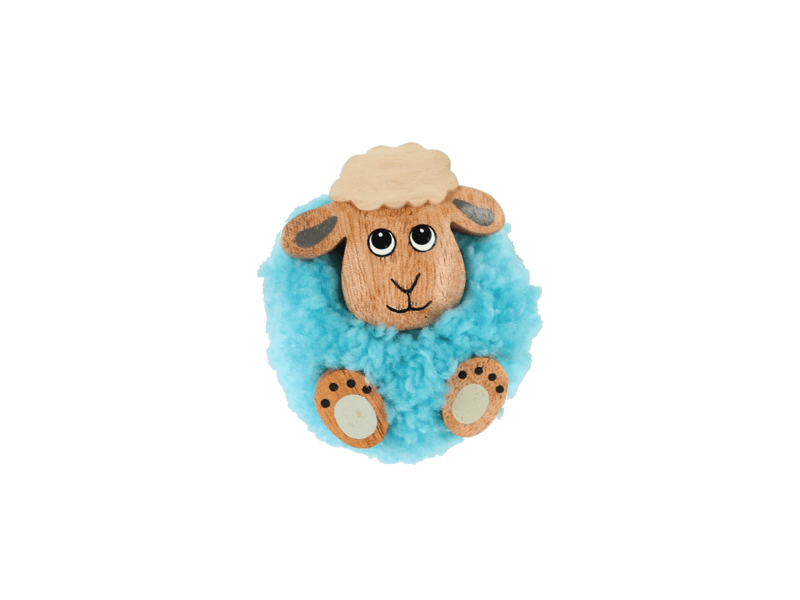 Pom pom magneet schaap blauw Pom pom magneet schaap blauw
