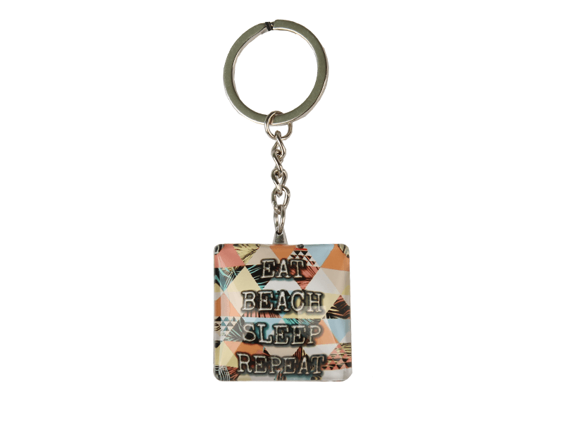 Sleutelhanger glas met tekst Sleutelhanger glas met tekst