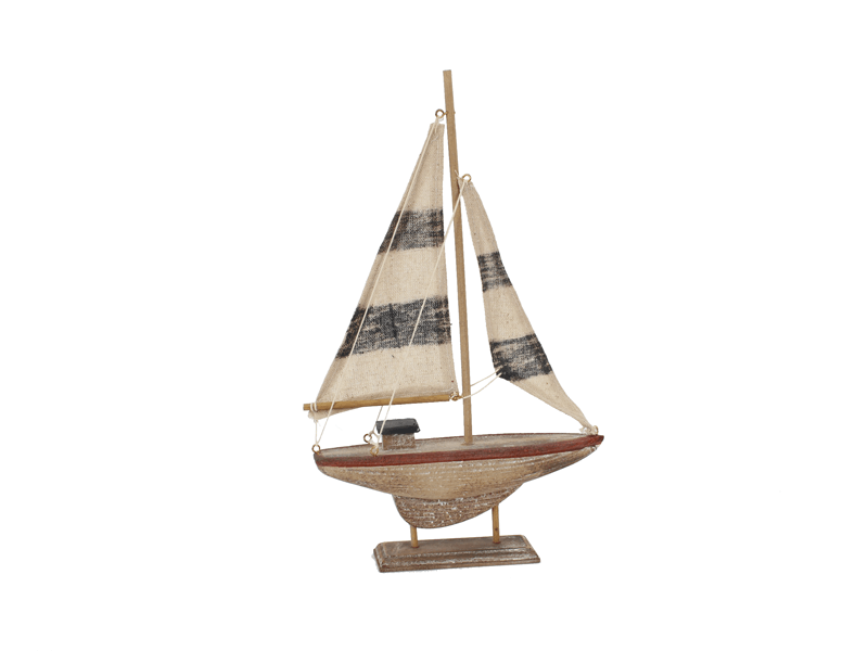Sailingboat old red/blue 30cm Sailingboat old red/blue 30cm