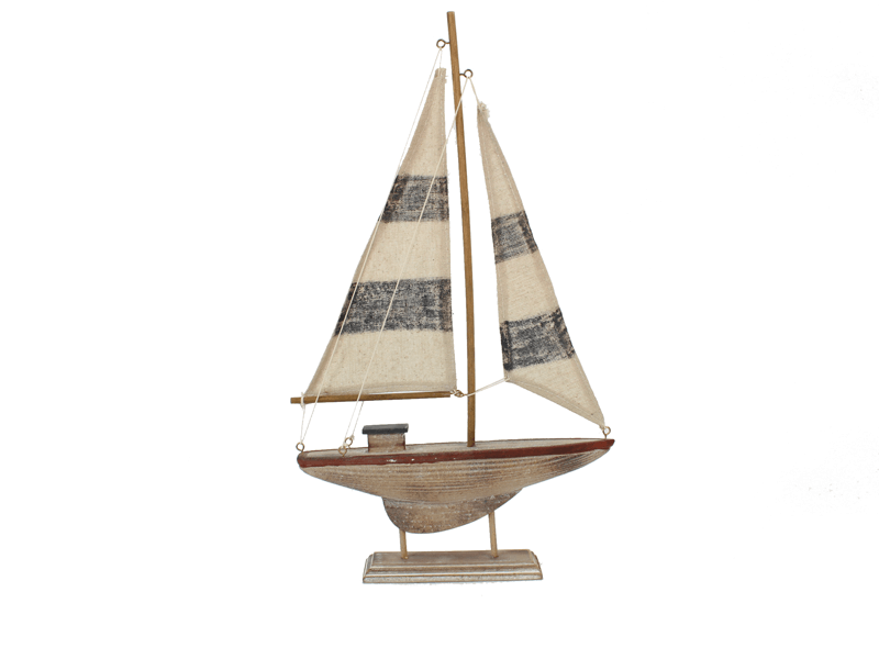 Ssailingboat old red/blue 42cm Ssailingboat old red/blue 42cm