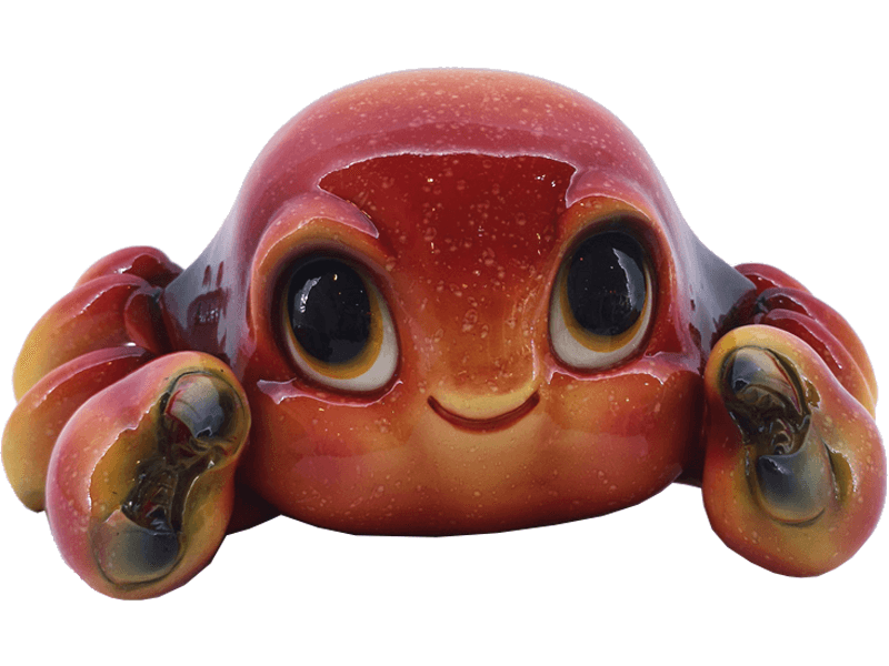 Krab rood, groot, hoogte 14cm