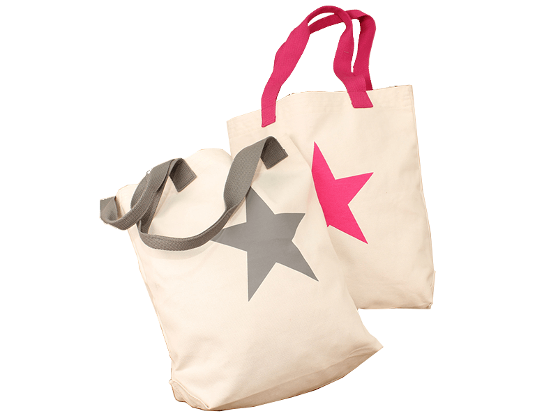 Tas met ster 2 ass. grijs/roze Tas met ster 2 ass. grijs/roze