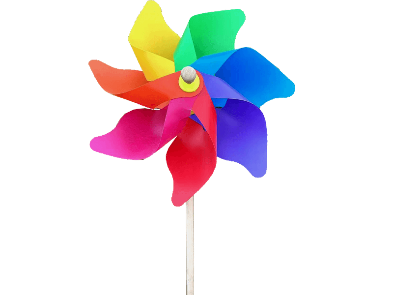 Windmolen bloem regenboog 32cm