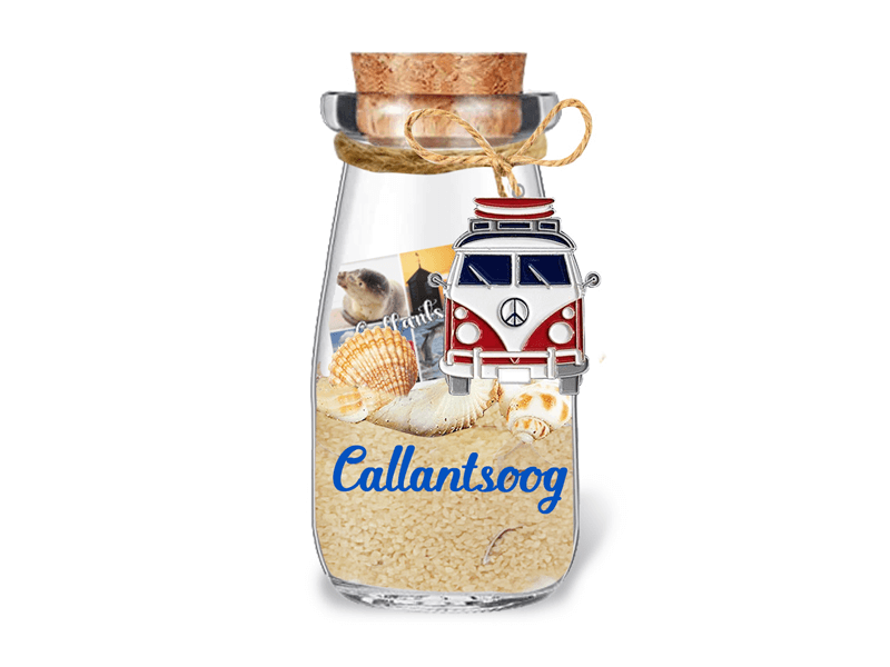 Flesje met zand, bedel CALLANTSOOG Flesje met zand, bedel CALLANTSOOG