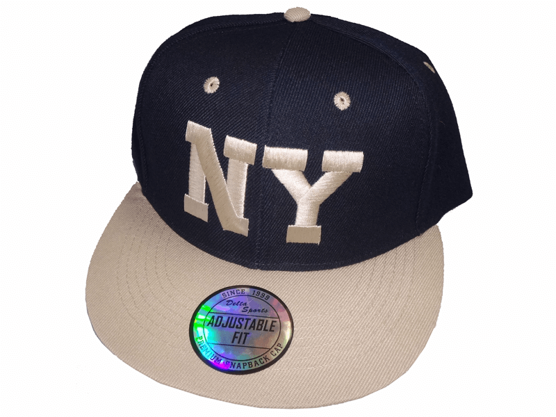 Flat visor cap navy/off white NY Flat visor cap navy/off white NY