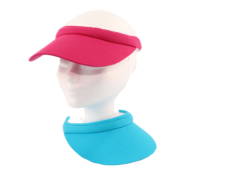 Zonneklep met klem turquoise en roz Zonneklep met klem turquoise en roz