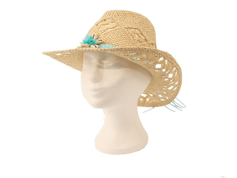 Ladies cowboy hat model sunhat with turquoise beads Ladies cowboy hat model sunhat with turquoise beads