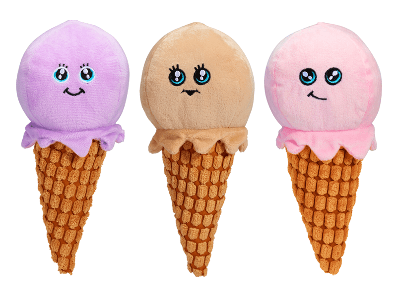 Hondenspeelgoed ijs hoorntje 3 ass.