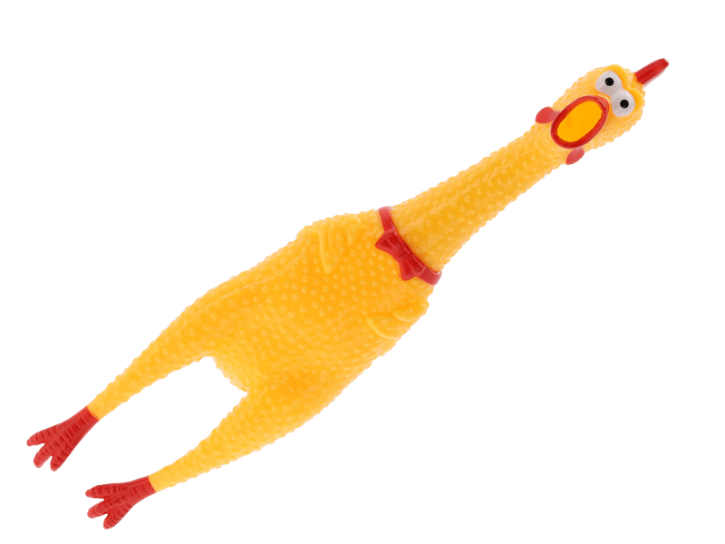 Hondenspeelgoed kip met geluid 32cm