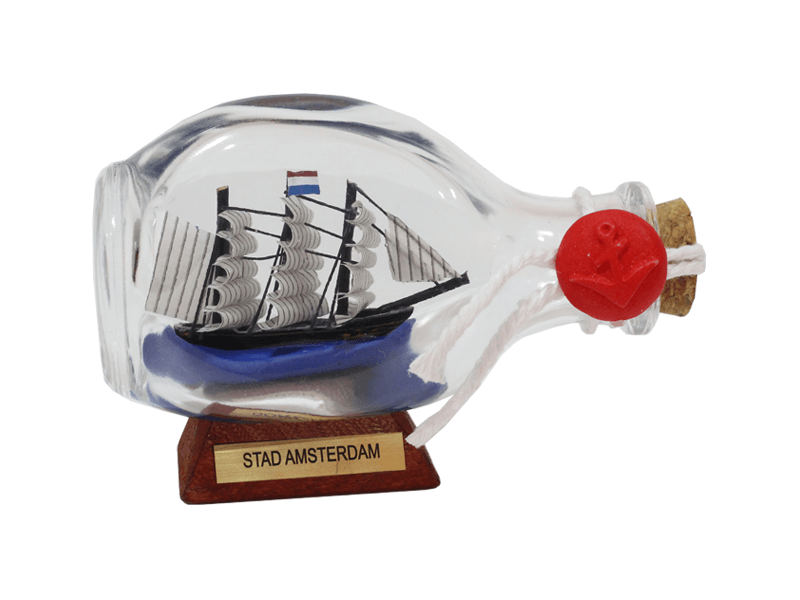 Boot in fles Stad Amsterdam 9cm