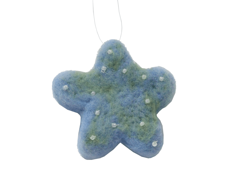 Vilten zeester blauw