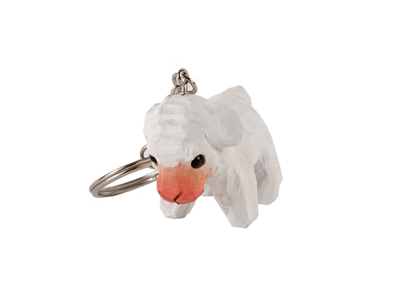 Sleutelhanger schaap hout wit Sleutelhanger schaap hout wit