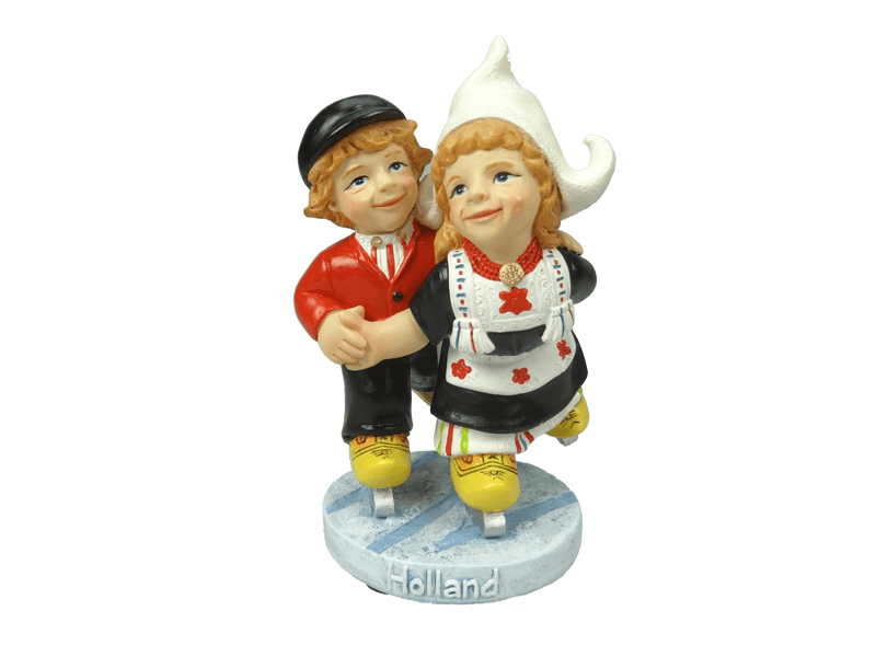 Schaatsend Volendams paar 12cm Schaatsend Volendams paar 12cm