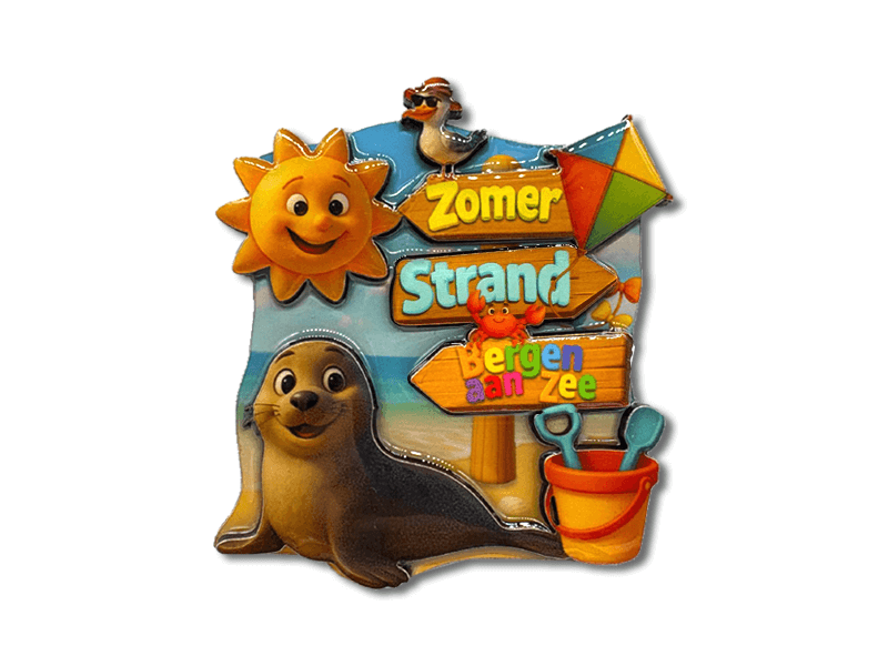 Magneet MDF Zeehond BERGEN AAN ZEE